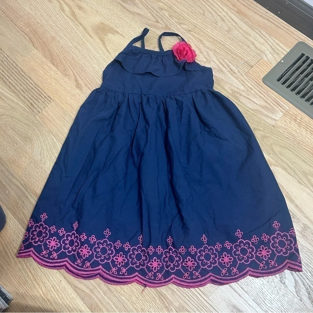 4T Dress & Romper Bundle Penelope Mack Old Navy Floral Patriotic Gray Pink Blue